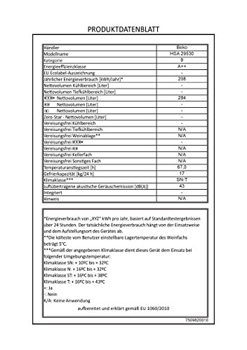 Beko Gefriertruhe HSA 29530