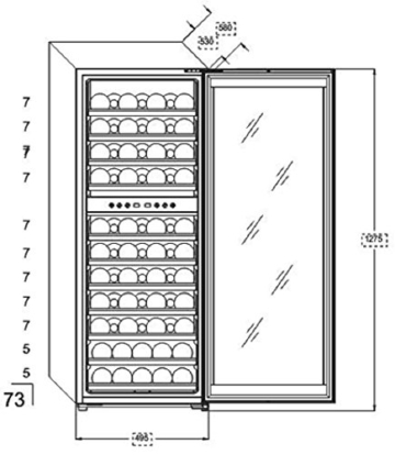 Design Weinkühlschrank Kalamera KRC-73BSS